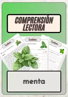 Vista previa - Hojas de trabajo - Comprensión lectora – menta + soluciones con material complementario y banco de palabras - Portada