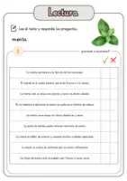Vista previa - Hojas de trabajo - Comprensión lectora – menta + soluciones con material complementario y banco de palabras - página 2