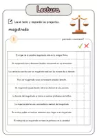 Vista previa - Hojas de trabajo - Comprensión lectora – magistrado + soluciones con material complementario y banco de palabras - página 2