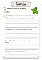 Vista previa - Hojas de trabajo - Comprensión lectora – menta + soluciones con material complementario y banco de palabras - página 3