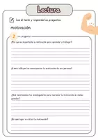 Vista previa - Hojas de trabajo - Comprensión lectora – motivación + soluciones con material complementario y banco de palabras - página 3