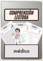Vista previa - Hojas de trabajo - Comprensión lectora – médico + soluciones con material complementario y banco de palabras - Portada