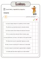 Vista previa - Hojas de trabajo - Comprensión lectora – minero + soluciones con material complementario y banco de palabras - página 2