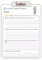 Vista previa - Hojas de trabajo - Comprensión lectora – minero + soluciones con material complementario y banco de palabras - página 3