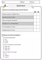 Vorschau - Arbeitsblätter - Bossa Nova Musik Lesetext mit Richtig Falsch Multiple Choice und Offenen Fragen - Seite 2