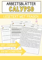 Vorschau - Arbeitsblätter - Calypso Musik Lesetext mit Richtig Falsch Multiple Choice und Offenen Fragen - Deckblatt