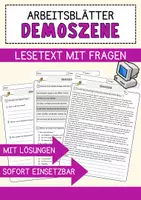 Vorschau - Arbeitsblätter - Demoszene Musik Lesetext mit Richtig Falsch Multiple Choice und Offenen Fragen - Deckblatt