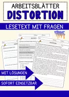 Vorschau - Arbeitsblätter - Distortion Musik Lesetext mit Richtig Falsch Multiple Choice und Offenen Fragen - Deckblatt