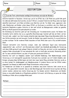 Vorschau - Arbeitsblätter - Distortion Musik Lesetext mit Richtig Falsch Multiple Choice und Offenen Fragen - Seite 1