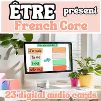 Vorschau - Spiele - BOOM CARDS Present ETRE pour FLE / FSL avec audio - Deckblatt