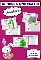 Vorschau - Arbeitsblätter - Kostenlos Rechenmalblätter Ostern Pixelbilder Einmaleins Multiplikation Rechnen und Malen - Deckblatt