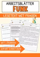 Vorschau - Arbeitsblätter - Funk Musik Lesetext mit Richtig Falsch Multiple Choice und Offenen Fragen - Deckblatt