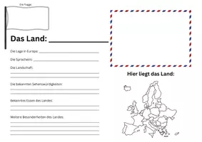 Vorschau - Arbeitsblätter - Präsentationsplakat für ein Land in Europa - Seite 1