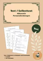 Vorschau - Arbeitsblätter - Latein Test Selbsttest Akkusativ Personalendungen - Deckblatt