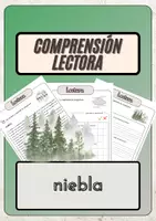 Vista previa - Hojas de trabajo - Comprensión lectora – niebla + soluciones con material complementario y banco de palabras - Portada