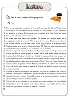 Vista previa - Hojas de trabajo - Comprensión lectora – Niza + soluciones con material complementario y banco de palabras - página 1