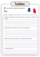 Vista previa - Hojas de trabajo - Comprensión lectora – Niza + soluciones con material complementario y banco de palabras - página 3