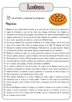 Vista previa - Hojas de trabajo - Comprensión lectora – Nápoles + soluciones con material complementario y banco de palabras - página 1