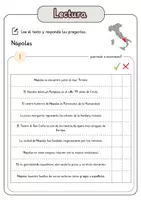 Vista previa - Hojas de trabajo - Comprensión lectora – Nápoles + soluciones con material complementario y banco de palabras - página 2