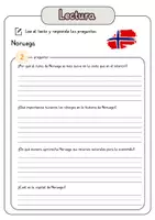 Vista previa - Hojas de trabajo - Comprensión lectora – Noruega + soluciones con material complementario y banco de palabras - página 3