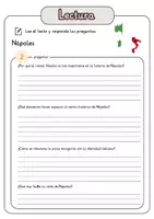 Vista previa - Hojas de trabajo - Comprensión lectora – Nápoles + soluciones con material complementario y banco de palabras - página 3