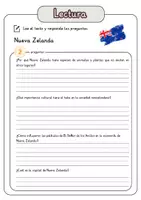 Vista previa - Hojas de trabajo - Comprensión lectora – Nueva Zelanda + soluciones con material complementario y banco de palabras - página 3