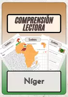 Vista previa - Hojas de trabajo - Comprensión lectora – Níger + soluciones con material complementario y banco de palabras - Portada