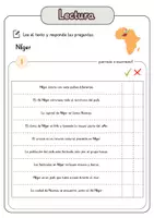 Vista previa - Hojas de trabajo - Comprensión lectora – Níger + soluciones con material complementario y banco de palabras - página 2