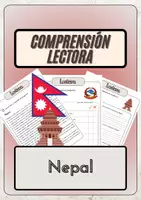 Vista previa - Hojas de trabajo - Comprensión lectora – Nepal + soluciones con material complementario y banco de palabras - Portada