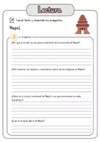 Vista previa - Hojas de trabajo - Comprensión lectora – Nepal + soluciones con material complementario y banco de palabras - página 3
