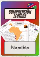Vista previa - Hojas de trabajo - Comprensión lectora – Namibia + soluciones con material complementario y banco de palabras - Portada