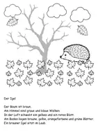 Vorschau - Arbeitsblätter - Lesen und Malen im Herbst - Lese-Malblätter zweifach differenziert - Seite 1