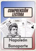 Vista previa - Hojas de trabajo - Comprensión lectora – Napoleón Bonaparte + soluciones con material complementario y banco de palabras - Portada