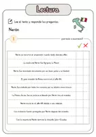 Vista previa - Hojas de trabajo - Comprensión lectora – Nerón + soluciones con material complementario y banco de palabras - página 2