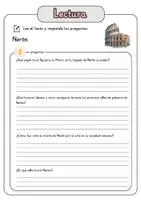 Vista previa - Hojas de trabajo - Comprensión lectora – Nerón + soluciones con material complementario y banco de palabras - página 3
