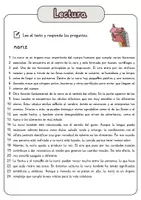 Vista previa - Hojas de trabajo - Comprensión lectora – nariz + soluciones con material complementario y banco de palabras - página 1
