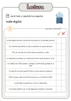Vista previa - Hojas de trabajo - Comprensión lectora – nube digital + soluciones con material complementario y banco de palabras - página 2
