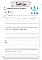 Vista previa - Hojas de trabajo - Comprensión lectora – nube digital + soluciones con material complementario y banco de palabras - página 3