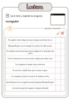 Vista previa - Hojas de trabajo - Comprensión lectora – navegador + soluciones con material complementario y banco de palabras - página 2