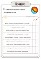 Vista previa - Hojas de trabajo - Comprensión lectora – núcleo terrestre + soluciones con material complementario y banco de palabras - página 2