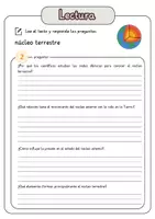 Vista previa - Hojas de trabajo - Comprensión lectora – núcleo terrestre + soluciones con material complementario y banco de palabras - página 3