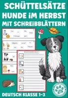 Vorschau - Arbeitsblätter - Schüttelsätze Hunde im Herbst - Deckblatt