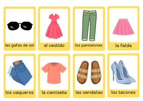 Vorschau - Bildkarten - Flashcards für Kleidung im Spanischunterricht - Deckblatt