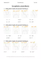 Vorschau - Arbeitsblätter - Graphen von Potenzfunktionen zuordnen (inkl. LÖSUNG) - Seite 1