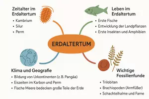 Vorschau - Arbeitsblätter - AB mit Fragen zum Thema "Erdaltertum" + Lösungsblatt + Mindmap + Infografiken - Seite 2