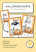Vorschau - Mal- und Bastelvorlagen - Halloween-Karte basteln mit Pop-Up-Effekt - Deckblatt