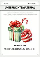 Vorschau - Arbeitsblätter - Weihnachtsansprache des Staatsoberhaupts | Analyse: Sprache & Kommunikation in politisch-gesellschaftlichen Verwendungszusammenhängen (Oberstufe, Deutsch) - Deckblatt