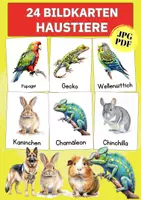 Vorschau - Bildkarten - Haustiere entdecken – 24 Lernkarten mit realistischen Fotos für den Unterricht und Kita-Alltag - Deckblatt