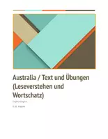 Vorschau - Arbeitsblätter - Australia: Text und Übungen (Leseverstehen und Wortschatz) - Deckblatt