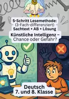 Vorschau - Arbeitsblätter - Künstliche Intelligenz als Gefahr? 5-Schritt-Lesemethode - Deckblatt